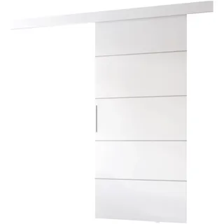 MINIO go for it - Schiebetür Komplettset CLEAN B, 96 cm Breit, Schiebetüren, Wandmontage, Schiebetürsystem, Zimmertüren - Weiss Matt