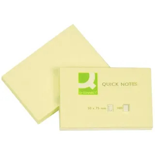 Q-Connect Connect Haftnotizblock Haftnotizen 51x76mm 100 Blatt gelb gelb