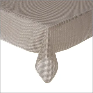 Tischdecke Gartentischdecke Karo Beige 110x140 cm Outdoor Weichschaum PVC rechteckig Terrasse Garten rutschfest wetterfest