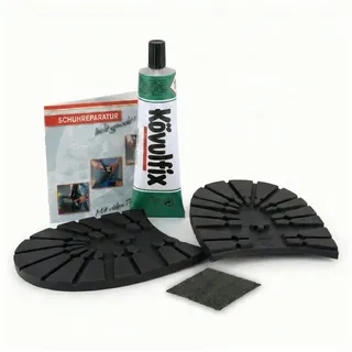 Langlauf Schuhbedarf Reparatur-Set für die Schuhreparatur Absatzreparatur-Set inkl. Kleber und Anleitung schwarz