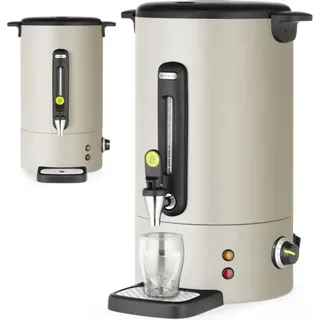 Glühweinkocher mit Zapfhahn und Abtropfschale 16 l 1650 W - hellgrau