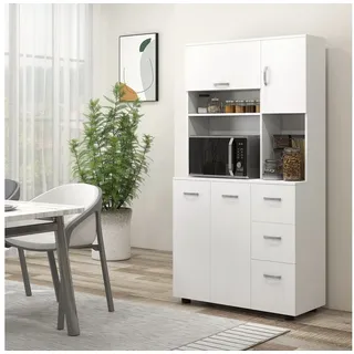 Homcom Küchenbuffet 89 x 39,5 x 168 cm Weiß