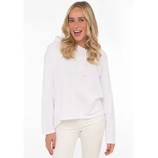 Zwilling Hoodie ""Moin"", Damen, Gr. SM (S/M), weiß, Sweatware, Obermaterial: 70% Baumwolle, 30% Polyester, unifarben, comfort fit hüftlang, hoch geschlossener Ausschnitt, Sweatshirts Hoodie, Kapuze, Kordelzug, Langarm, maritimer Schriftzug