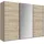 Carryhome Schwebetürenschrank, Eiche, Hickory, Holzwerkstoff, 2 Fächer, 270x210x65 cm, Made in Germany, umfangreiches Zubehör erhältlich, in verschiedenen Größen erhältlich, Schlafzimmer, Kleiderschränke, Schwebetürenschränke