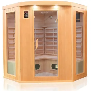 Dewello HALEY 160cm x 160cm für 2-4 Personen mit 8 Keramikstrahlern, Bodenstrahler, Farblicht und LED