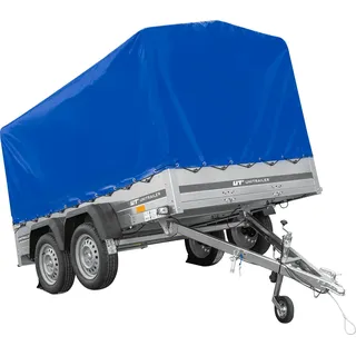 Zweiachsanhänger 264x150 UNITRAILER GARDEN 265/2 KIPP mit Rahmen H-1100 und blauer Plane