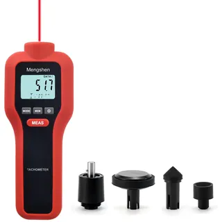 Mengshen Digital Tachometer, 2-in-1 Berührungslos & Kontakt Drehzahlmessung Drehzahlmesser