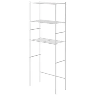 Vicco Waschmaschinenregal, Weiß, Metall, 3 Fächer, 66x162x30 cm, Badezimmer, Badezimmerregale, Badregale