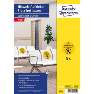 Avery Zweckform Zweckform Hinweisetiketten Platz frei halten gelb 49405