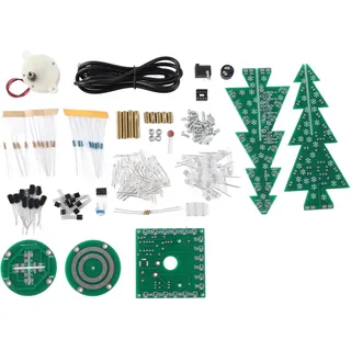 Rotierender Weihnachtsbaum, 3D-Weihnachtsbaum-Lötset, DIY-Lötübungsset, Weihnachtsbaum-Lötmontageset für Jungen und Mädchen, Bäume