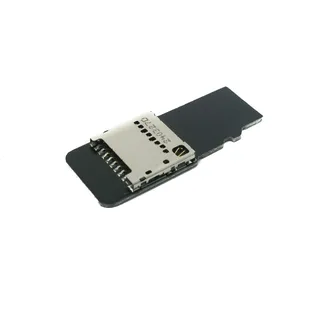 system-s SD Karte Adapter Micro SD Stecker zu Buchse Verlängerung Kabel in Schwarz