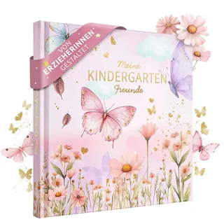 eulentaler EULENTALER® Freundebuch Kindergarten Schmetterling I von Erzieherinnen gestaltet I Handgemalte Illustrationen I Geschenk Kita