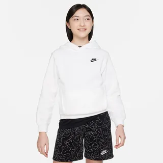 Nike Kinder Kapuzenpullover Club Fleece Big Kids Hoodie FD3000-100 137-147 - White - 137-147
