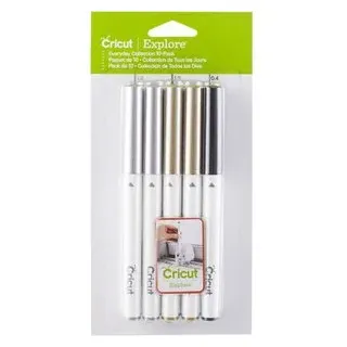 Cricut Explore/Maker Point Pen 10-Pack Everyday Collection Stiftset Silber, Gold, Schwarz,