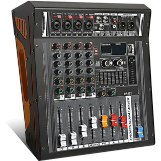 Verstärker Mischpult 4 Kanal Stereo 4Ohm 2 * 300W Powermixer mit Verstärker und 99 DSP Effektoptionen