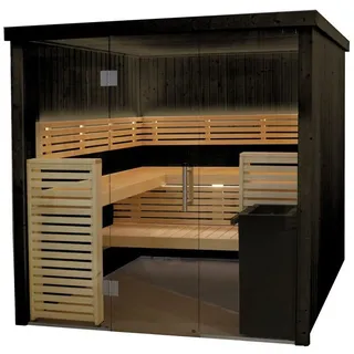 Harvia Fenix 2020S Sauna Saunakabine aus Fichte schwarz Indoor-Sauna 206 x 203 x 201