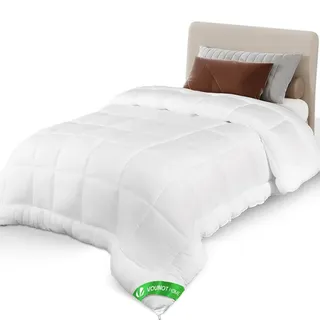 VOUNOT Bettdecke 155x200cm, 4 Jahreszeiten Daunendecke 300GSM Füllung, Atmungsaktive Schlafdecke Steppdecke ,Oeko-Tex Standard