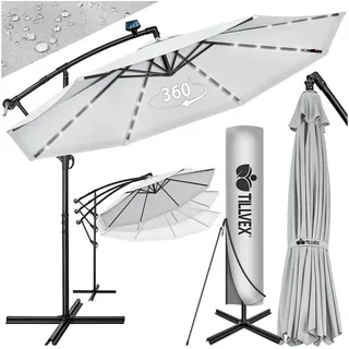 tillvex Ampelschirm Ø 350 cm Grau