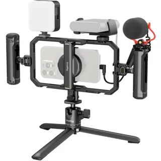 SmallRig All-in-One Video Kit für Smartphone Creators mit Audio- und Beleuchtungssystem Full Quick Pro Edition 4704 Vlogger-Set