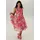 Cocktailkleid Florale Musterung Gelb/Pink/Rosa/Schwarz 40