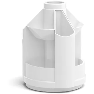 Organizer Kunststoff drehbar 1 Stück Stiftehalter Aufbewahrung Büro Schreibtisch Bad Küche Behälter für Schreibwaren Kosmetik Pinsel Schmuck Weiß