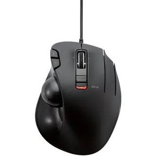 ELECOM Kabelgebundene Trackball-Maus mit einfacher Daumenkontrolle, geformtes ergonomisches Design, 6-Tasten-Funktion mit reibungsloser Verfolgung, präziser optischer Gaming-Sensor, kompatibel mit