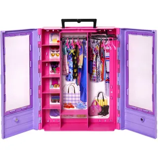 Barbie Puppenzubehör Kleiderschrank Ultimate Closet zum Organisieren von Kleidung und Accessoires inkl. Kleiderbügel HJL65
