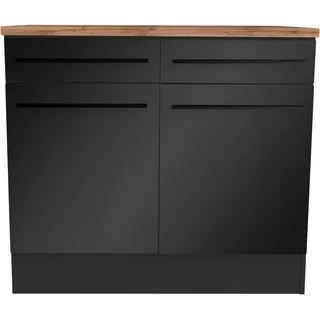 BASIC by Balculina Unterschrank Jazz 100 x 90 x 60 cm Schwarz