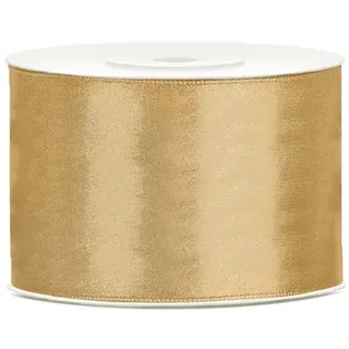 Partydeco Geschenkband Satin gold 25 m x 5 cm
