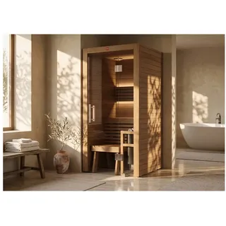 Harvia Utu Mini Saunakabine Design-sauna Aus Thermo-espe 97x96x206cm Inkl. Led Beleuchtung