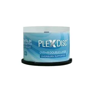 PlexDisc DVD+R DL, 50 Stk, 8X, 8,7GB, double-layer, tintenstrahlbedruckbar, matt-weiß