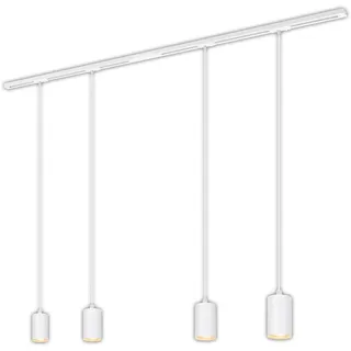 Briloner LEUCHTEN Schienensystem-Sets Rail Komplettset, 4x GU10 Pendel, Einspeisung, Lichtschienensystem Decke Wohnzimmer Büro Küche, Schienensystem-Sets