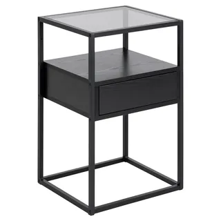 Actona Nachttisch Randolf Holzoptik Schwarz