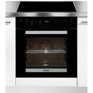 Miele Induktions Herd-Set H2455I D OBSW/EDST-LOOK mit KM 7061 F, Herd-Set - Kombination aus Herd und Induktionskochfeld schwarz