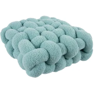 Ronyme Gewebtes sitzkissen Bodenkissen Kinder, Handgewebtes Sofa Rücken Extra Dicke Sitzauflagen, Plüschkissen für Restaurant,Wohnzimmer,Indoor u. Outdoor,40x40x12cm,hellblau