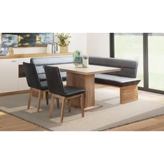 OTTO home Eckbankgruppe OTTO HOME "Beluna + Cross Essecke Sitzgruppe Eckbank Küchenbank", braun (anthrazit), B:210cm H:89cm T:169cm, 100% PES, Sitzmöbel-Sets, Eckbankgruppe, Sitzgruppe Esszimmer Stühle Tisch und Bank bequem gepolstert