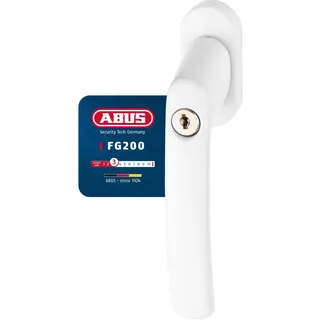 ABUS Abschließbarer Fenstergriff FG200 AB208 - 5er Set - Fensterknauf mit Druckzylinder, gleichschließend - ABUS-Sicherheitslevel 3 - 84581 - Weiß