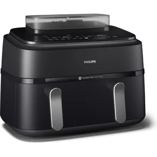 Philips 5000 Series Steam Airfryer Dual Basket NA551/00 Schwarz/Silber