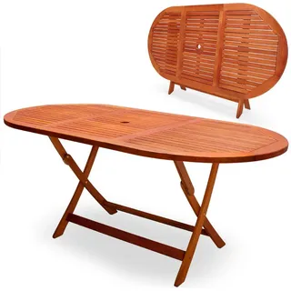 CASARIA Alabama Gartentisch 160 x 85 x 75 cm braun klappbar oval