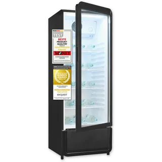 Exquisit GKS220-GT-430D Getränkekühlschrank (240 l, 1530 mm hoch, Schwarz)