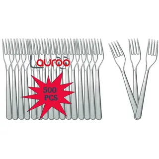 Plastikgabel LUX Mehrweg Dessertgabeln Plastikbesteck - Transparent 500 Stück