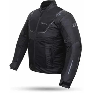 DEGEND BREEZE EVO | Motorradjacke Herren mit Protektoren - Atmungsaktive Protektorenjacke Wasserdicht mit Belüftung - Motorrad Zubehör - Motorrad Jacke Herren Schwarz