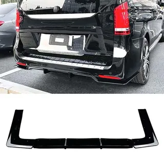 YMXFKY Auto Heckstoßstange Lippe Diffusor Spoiler Splitter für Mercedes Benz V Klasse V260 W447 AMG Line 2018-2023 Karosserie Styling Exterieur Zubehör,Glossy Black