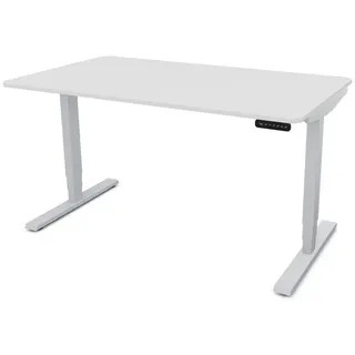 ASSMANN Büromöbel Schreibtisch Y-LINE Curved (120x70cm Silber Weiß Kollisions-Schutz, Elektrisch höhenverstellbar, Kindersicherung 2-fach-Motorik Doppelhub, einfache Montage, für Büro und Homeoffice), TÜV-zertifiziert, Blauer Engel, 5 Jahre Herstellergarantie 120 cm x 127 cm x 70 cm