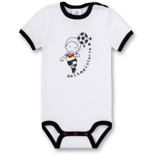 Sanetta Baby Body, Kurzarm, Strampler mit Aufdruck Weltmeister" - Weiß / Größe: 74 (7 Months)"