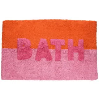 Rex London Badematte Badteppich, Badvorleger, farbenfrohes Motiv, Baumwolle, Rechteckig, ca. 80 x 50 cm orange