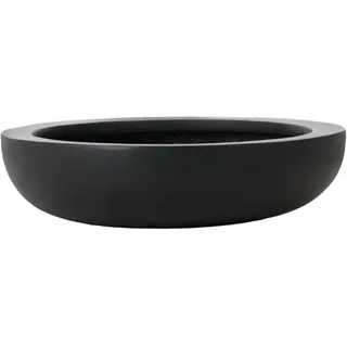 Vivanno Pflanzschale Plana Anthrazit 9x34 cm - Blumenschale Garten Deko | Robuster Fiberglas Blumentopf für Bonsai und Herbstdeko Aussen, Runde Pflanzentopf Schale, Elegantes Pflanzgefäß für Topf