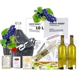 Starterset -Mach Wein selbst komplettes Weinset Wein selbermachen Weinballon (10 Liter)