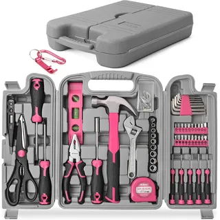 Hi-Spec DIY Frauen Werkzeug Werkzeugset kompletter Werkzeugkoffer 56tlg. pink