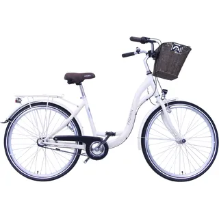 Cityrad FASHION LINE "3-Gang Citybike" Fahrräder Gr. 43cm, 26 Zoll (66,04cm), beige (creme + creme)